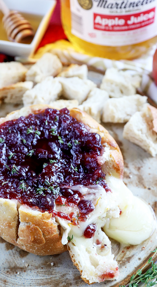 Baked Cranberry Apple Brie Bread