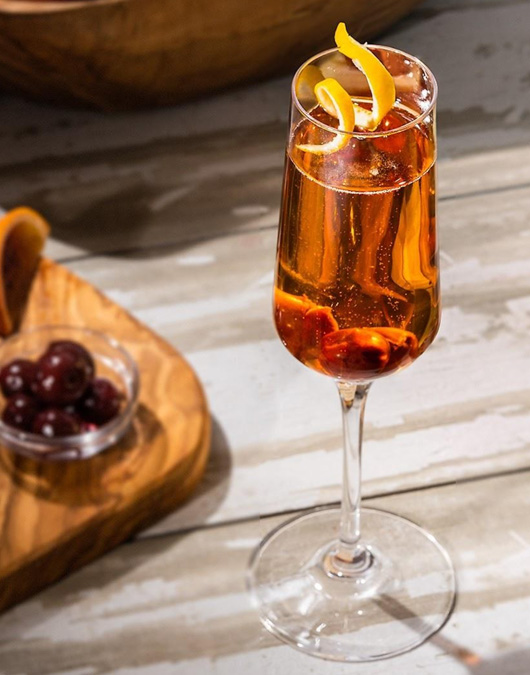 Bourbon Bubbly Cocktail