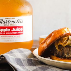 Blue Cheese Burgers with Apple Caramelized Onions